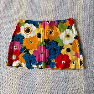 Retro floral flower mini fitted pencil skirt large